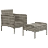 vidaXL Loungeset Poly Rattan Grijs - 48% Korting!