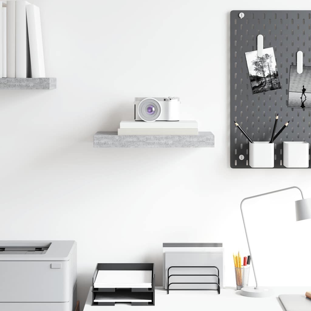 VidaXL Zwevend Wandschap Betongrijs 40 cm - 40% Korting!