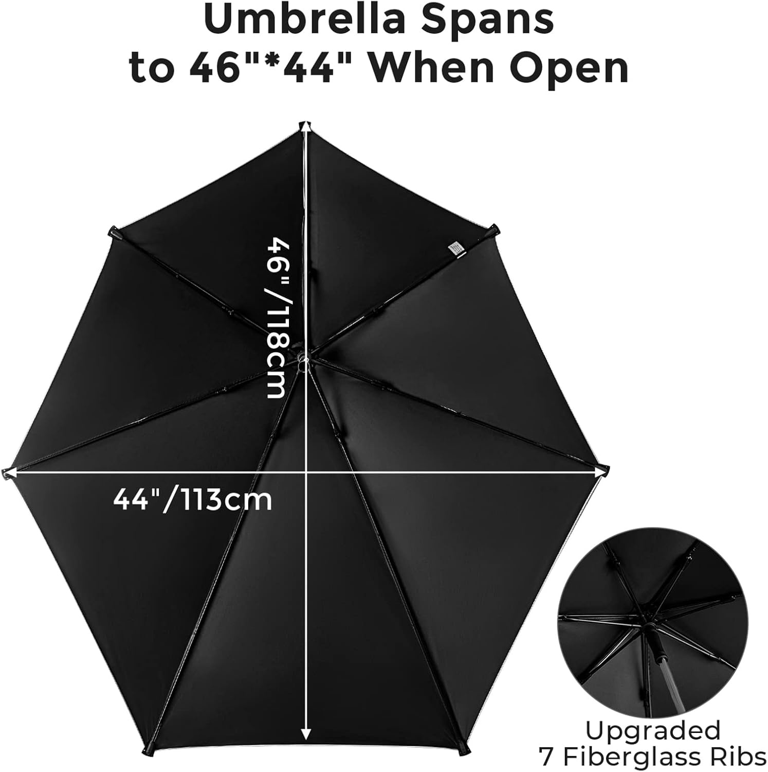 G4Free Parasol Stoel Zwart - 33% Korting - UPF 50+ UV Bescherming