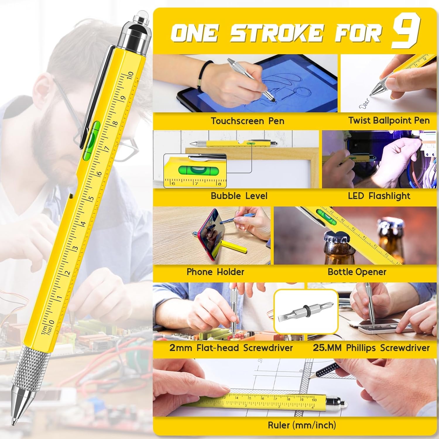 Chipate 9-in-1 Multifunctionele Pen Zwart - 27% Korting!