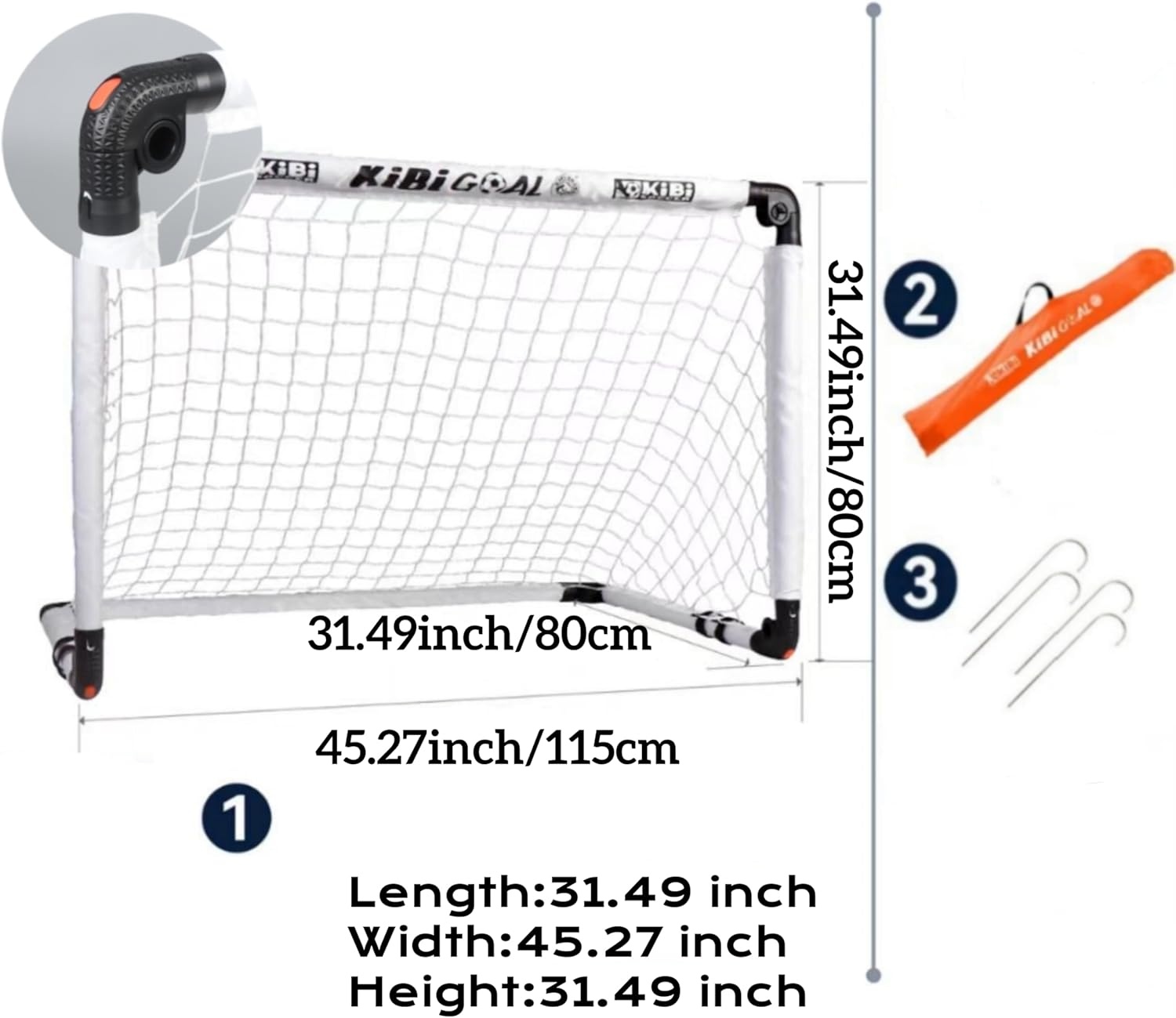 Zwarte Opvouwbare Voetbalgoal Kinderen 115cm - 39% Korting