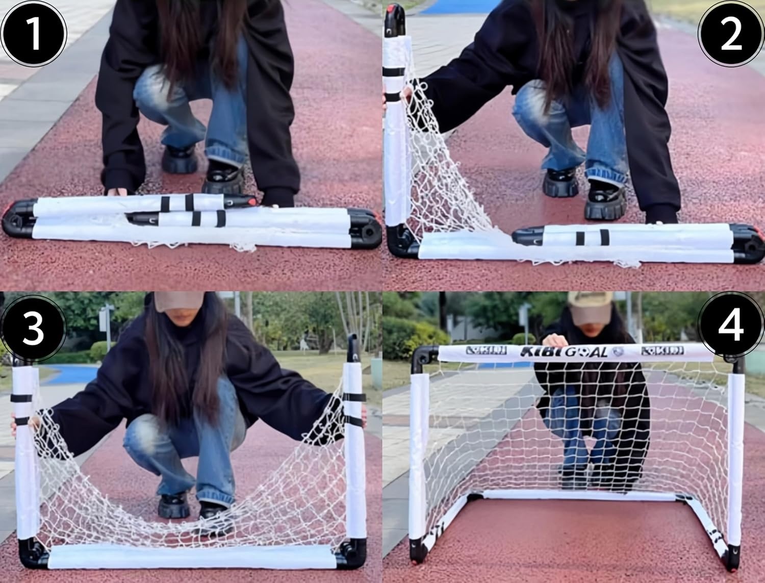 Zwarte Opvouwbare Voetbalgoal Kinderen 115cm - 39% Korting