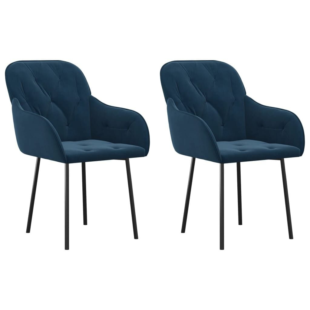 vidaXL Eetkamerstoelen (2 stuks) Fluweel Blauw - 66% Korting!
