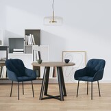 vidaXL Eetkamerstoelen (2 stuks) Fluweel Blauw - 66% Korting!
