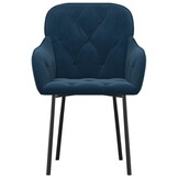 vidaXL Eetkamerstoelen (2 stuks) Fluweel Blauw - 66% Korting!
