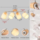 Houten Plafondlamp SANSHI - 4 Spots Draaibaar LED - 34% Korting!