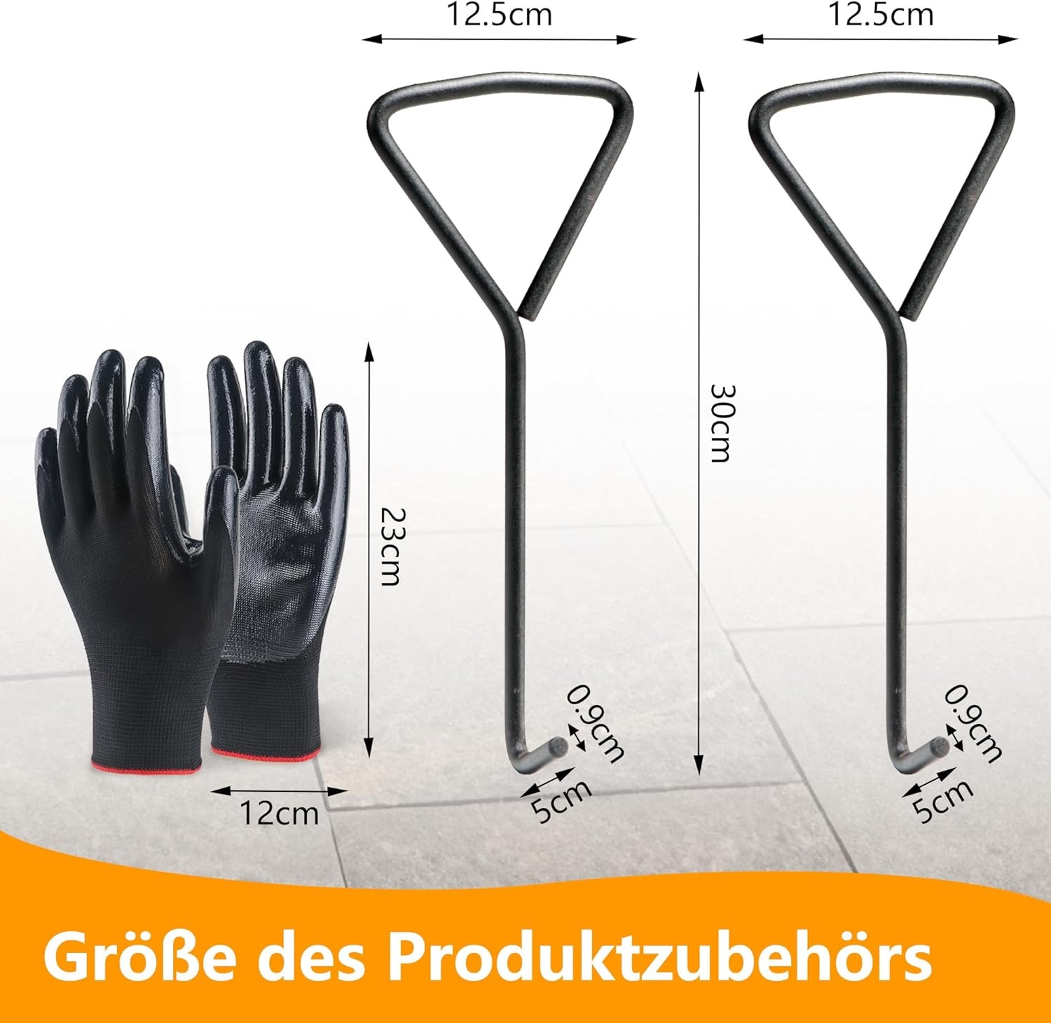 Set van 2 Zwarte Koolstofstalen Putdeksel Haken (30cm) - 35% Korting
