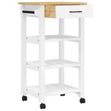 vidaXL Keukentrolley MONZA: 46% Korting! Massief Grenenhout