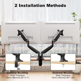 PUTORSEN Dubbele Monitor Bureaubeugel Zwart/Aluminium - 41% Korting
