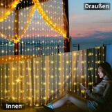 GCMacau Zonne-Lichtgordijn Buiten 6x3m (600 LED Warmwit) - 24% Korting!