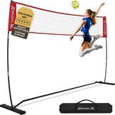 BAGAIL Draagbaar Volleybal Net 3.6m/6.1m Zwart - 28% Korting