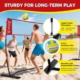 BAGAIL Draagbaar Volleybal Net 3.6m/6.1m Zwart - 28% Korting