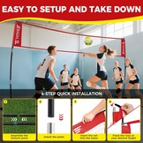 BAGAIL Draagbaar Volleybal Net 3.6m/6.1m Zwart - 28% Korting