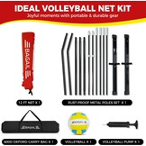 BAGAIL Draagbaar Volleybal Net 3.6m/6.1m Zwart - 28% Korting