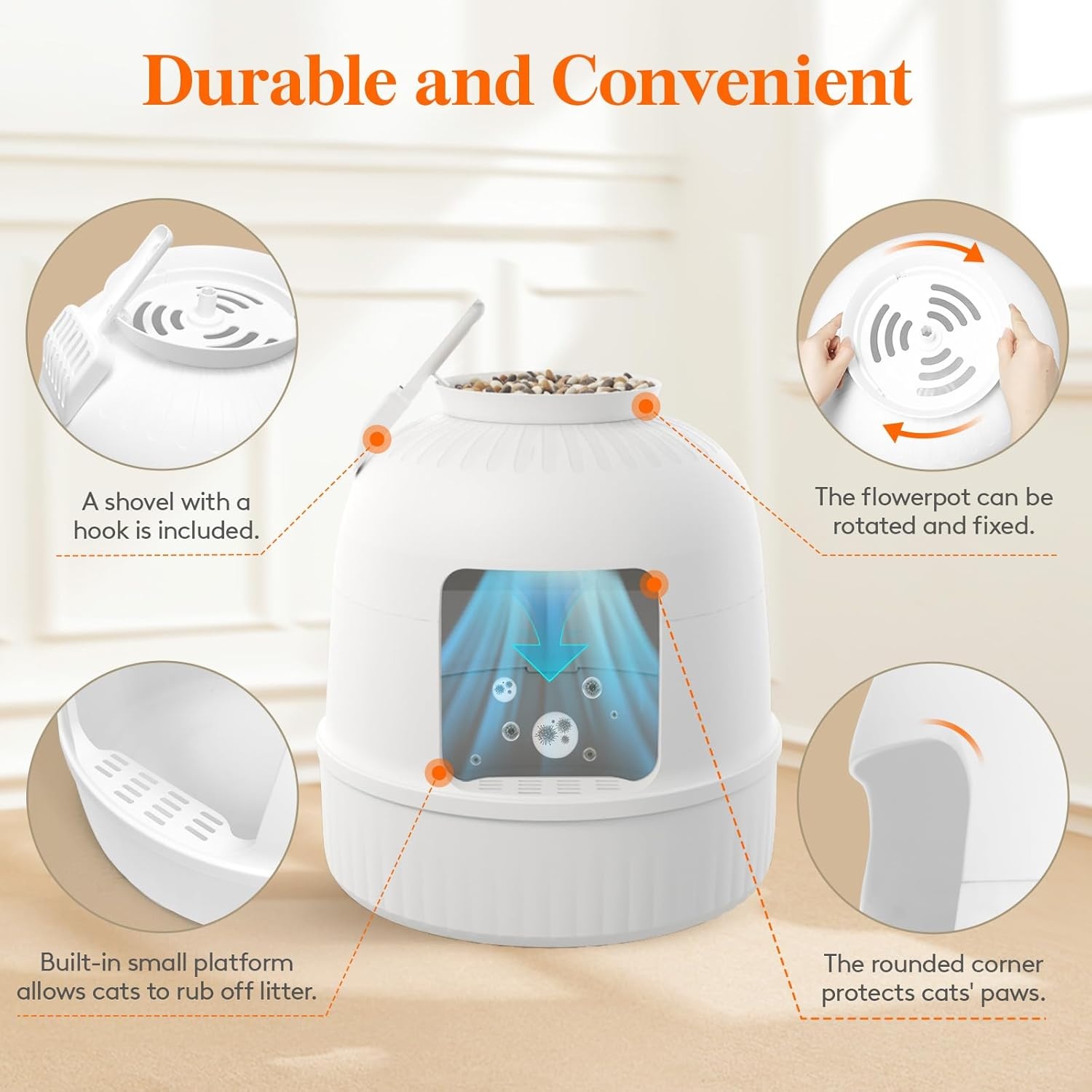 Lifewit Kattenbak Verbergbaar Wit - 28% Korting