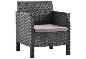 vidaXL Tuinstoel met kussen, PP Rattan Antraciet - 51% Korting!