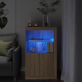 Bijzetkast met LED Verlichting - Sonoma Eiken - 70% Korting