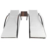 vidaXL Ligbed met Tafel - Poly Rattan Bruin - 60% Korting