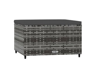 vidaXL Voetensteun Poly Rattan Grijs - 43% Korting!