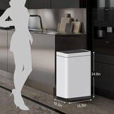 Mbillion Automatische Prullenbak 58L RVS Wit - 53% Korting!