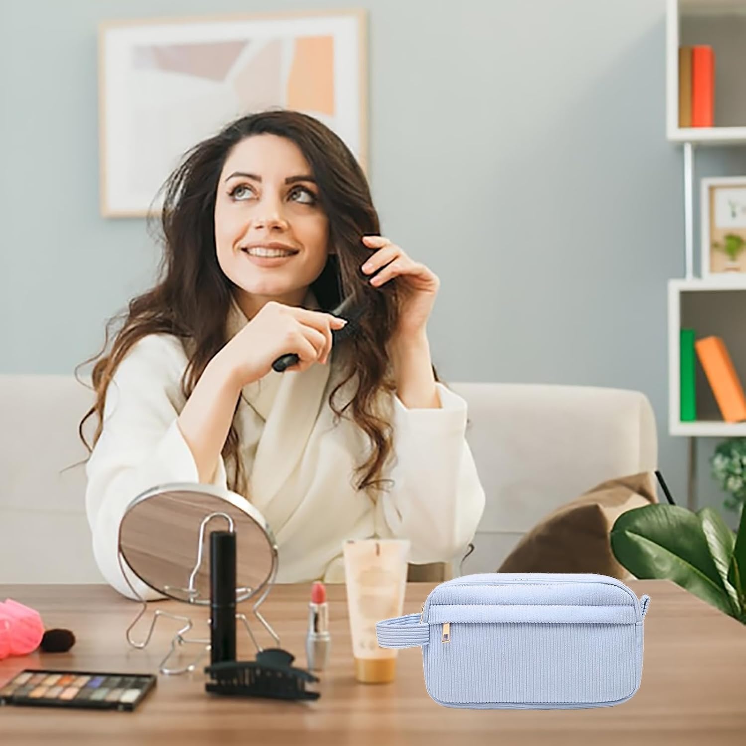 34% Korting: Corduroy Make-up Tas - Diverse Kleuren