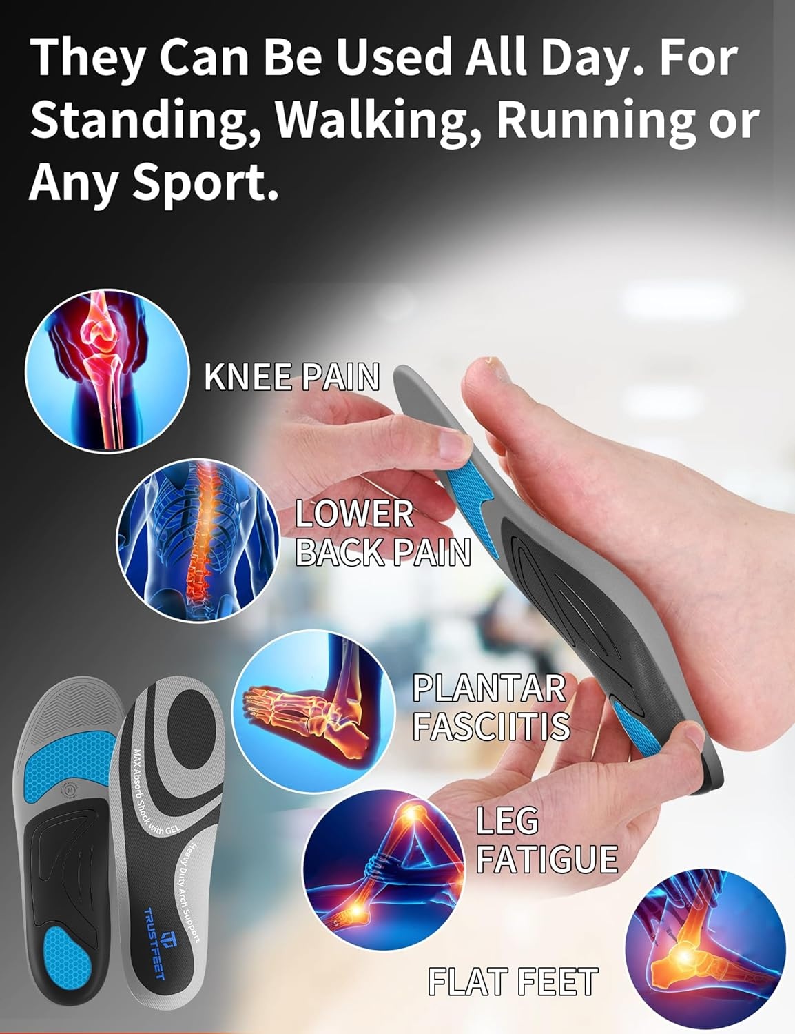 Comfortabele Werkinlegzolen met Gel - 24% Korting | Maat M (41-43)