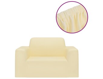 vidaXL Bankhoes Stretch Jersey Crème - 38% Korting!