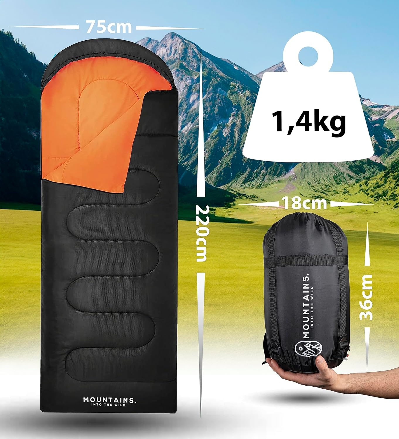 Mountains 3-Seizoenen Slaapzak Waterdicht & Compact - 39% Korting