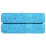 vidaXL Handdoeken Set 2x Turquoise (50x100cm) - 55% Korting