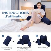 INFANZIA Leesstoelkussen Navy Blauw/Grijs - 65% Korting!