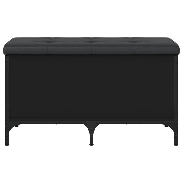 vidaXL Opbergbank - 82x42x45 cm - Bewerkt Hout Zwart - 59% Korting!