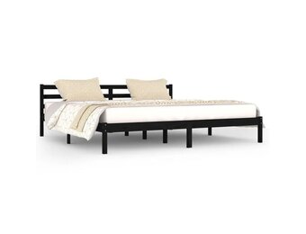VidaXL Bedframe Grenenhout Zwart 200x200 cm - 48% Korting!