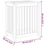 VidaXL Wasmand Massief Teakhout (50x35x60cm) - 77% Korting!