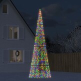 vidaXL LED Kerstboom Vlaggenmast 500cm 1534 LEDs - 56% Korting!