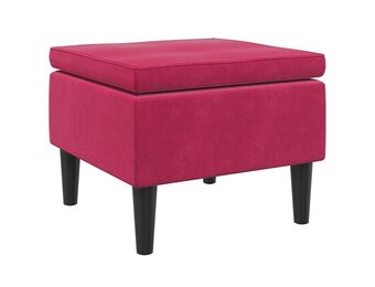 vidaXL Fluweel Wijnrode Kruk met Houten Poten - 51% Korting!