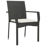 VidaXL Tuinstoelen Poly Rattan Zwart (4 st) - 63% Korting!
