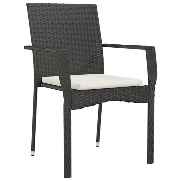 VidaXL Tuinstoelen Poly Rattan Zwart (4 st) - 63% Korting!