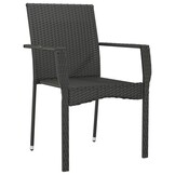 VidaXL Tuinstoelen Poly Rattan Zwart (4 st) - 63% Korting!