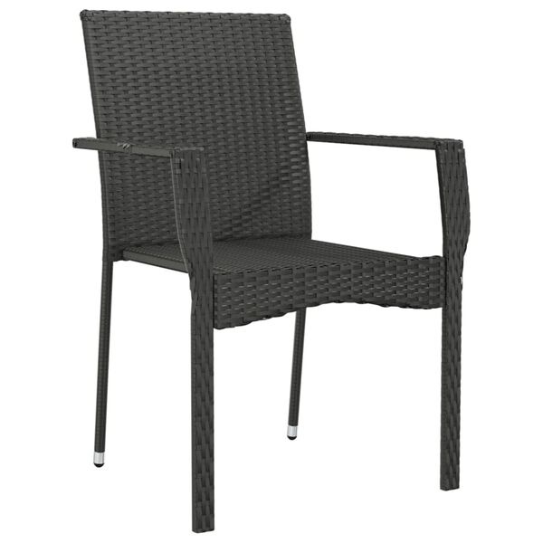 VidaXL Tuinstoelen Poly Rattan Zwart (4 st) - 63% Korting!