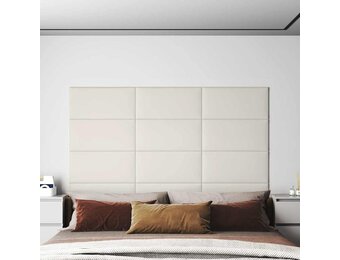 vidaXL Wandpanelen 12 st 2,16 m² 60x30 cm fluweel crèmekleurig