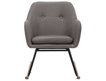 vidaXL Schommelstoel stof lichtgrijs