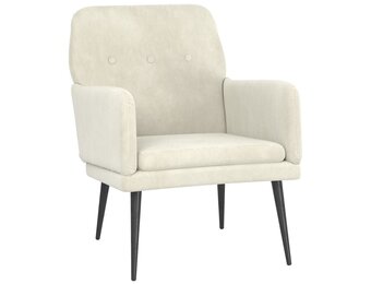vidaXL Fauteuil 62x79x79 cm fluweel crèmekleurig