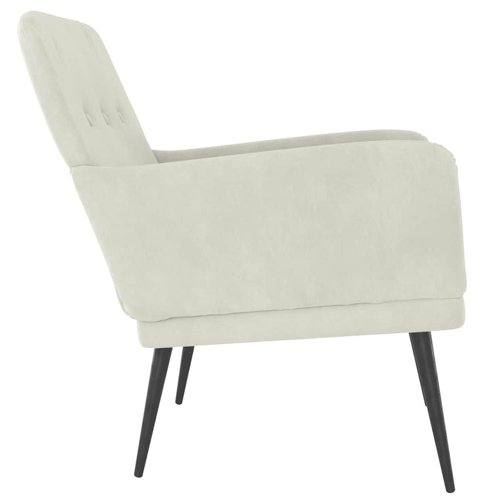 vidaXL Fauteuil 62x79x79 cm fluweel crèmekleurig