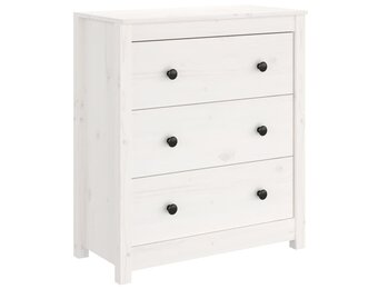 vidaXL Dressoir Grenenhout Wit - 70x35x80 cm - 40% Korting!