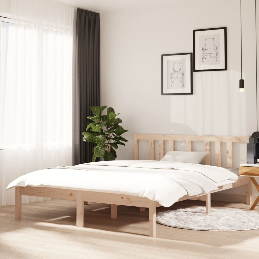 vidaXL Massief Houten Bedframe 135x190cm - 40% Korting!