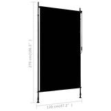 vidaXL Rolgordijn voor buiten 120x270 cm antraciet
