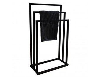 Handdoekenrek Badkamer 3 Armen Zwart - 60% Korting