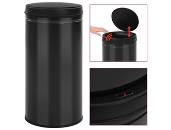 VidaXL Sensor Prullenbak 70L Zwart - 34% Korting