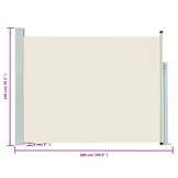 vidaXL Uittrekbaar Tuinscherm 140x500cm Crème - 51% Korting!