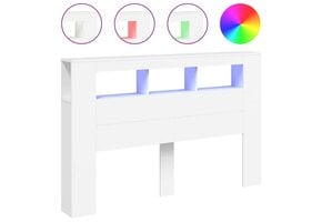 vidaXL Hoofdeinde met LED - 160cm Breed - Wit - 40% Korting